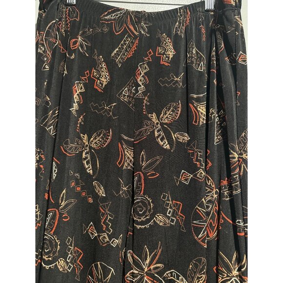 Chico’s Travelers Black Capri Pants Wide Leg Women’s Size 2 Y2K Aztec Fall cozy - Picture 2 of 8